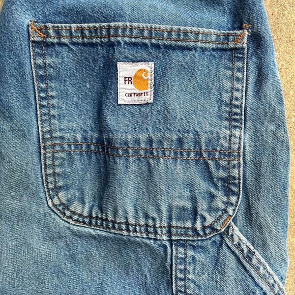 Carhartt Men's Blue Jeans 35x34 skater thrashed jeans denim carpenter - Picture 2 of 8